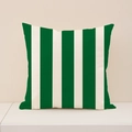 Linen St. Patrick's Day cushion cover with classic green and white vertical stripes - ST019-3 Stripes