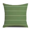 Macro-opname van groen-wit gestreepte linnen textuur op de vierkante kussensloop - 45x45 cm / Groen Wit Horizontale Streep (YMS21-3)