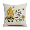 Square bee gnome pillowcase with Sunflower and Sweet as can bee print for home decor - Gnome Sunflower Sweet Style (YMS2-10)