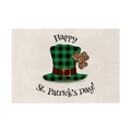 Set de table en lin avec chapeau de nain à carreaux verts pour la Saint-Patrick - 45x30cm / Style Chapeau de Gnome à Carreaux (CD9-6)