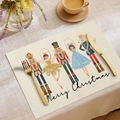 Christmas nutcracker linen placemat featuring ballet dancer and Merry Christmas text - Nutcracker Classic Series (23CD2-16)