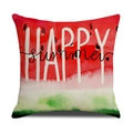 Dettaglio della federa quadrata in lino con motivo anguria e stampa HAPPY summer - Scritta HAPPY Summer (YMS52-2) / 45cmx45cm