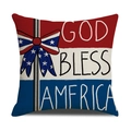 Detail von God Bless America Kissenbezug mit rot-blauen Mustern und Schleifen-Design - God Bless America Schleife (YMD2-1)