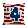 Unabhängigkeitstag 4. Juli Kissenbezug mit US-Flagge Muster für Sofa-Dekoration - JULY 4. Gestreifter Stil (YMD8-2)