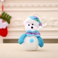 Luminous EVA snowman night light with blue hat and scarf for Christmas tree decor - Bear