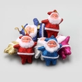 Sparkly Santa Claus tree ornaments in multiple glittery colors with hanging ropes - 6-Color Glitter Miniature Santa Claus (Set of 6)