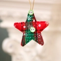 Plaid Christmas star ornament with festive red and green patterns and snowflake motifs - Red & Green Plaid Five-Pointed Star