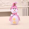 Rosa Weihnachts-Schneemann-Apfelbeutel mit Sternornamenten und weichem Stoff - Rosa