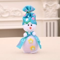 Plüsch-Weihnachtsschneemann-Geschenkbeutel mit gepunkteter Mütze und Sternknöpfen - Blau