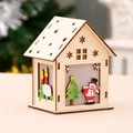Lightwood Christmas glowing house ornament featuring snowman and pine tree patterns - Large Snowman