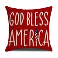 God Bless America Independence Day pillow cover with red base and star-spangled design - Red God Bless America Style (YMD9-2)