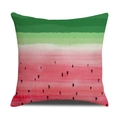 Housse de coussin en lin moderne avec imprimé pastèque aquarelle sur fond blanc - Texture de l'écorce et de la Chair (YMC10-6)