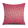 Housse de coussin en lin avec un dégradé de pastèque rose et des motifs de graines - Pépins de Pastèque Dégradé Rose (YMC10-7)
