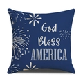 Navy Independence Day pillow cover featuring God Bless AMERICA text and fireworks - Dark Blue Fireworks God Bless Style / 45cmx45cm