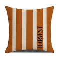Detail of harvest pumpkin pillow cover featuring orange stripes and harvest typography - Ymg1-7 / 45*45cm (Single Pillowcase)