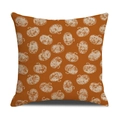 Detalle de la textura y estampado de calabaza blanca en funda de cojín naranja - Ymg2-2 / 45*45cm (Funda de almohada individual)