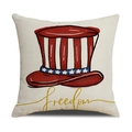 Linnen kussensloop Onafhankelijkheidsdag met Uncle Sam hoed en Freedom tekst ontwerp - Hoed Freedom Stijl (YMD15-4)