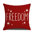 Independence Day red pillowcase with white stars and Freedom text decoration - Red Star Freedom (YMD12-2) / 45x45cm (1 Piece)