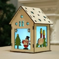 DIY wooden Christmas house light with blue LED glow and festive snowman design - X-Large Snowman