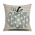 Linen pumpkin pillow cover with blue polka dots and a striped background for Thanksgiving - Ymg5-5 / 45*45cm (Single Pillowcase)