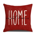 Roter Kissenbezug zum Unabhängigkeitstag mit Home Sweet Home Aufdruck auf Leinenimitat - Roter HOME Schriftzug Design (YMC17-14)