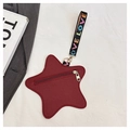 Borsa a tracolla a stella bordeaux con cinturino in nastro ricamato love - Borgogna
