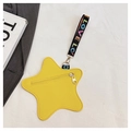 Borsa a tracolla a forma di stella gialla in pelle con cinturino arcobaleno LOVE - Giallo