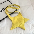 Bolso bandolera amarillo brillante en forma de estrella de nailon con correa ancha - Amarillo