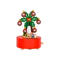 Boîte à musique grande roue en bois avec thème de Noël et décors miniatures festifs - 11cmx11cmx17.5cm / Style Grande Roue Rouge & Vert de Noël (YP2517)