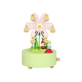 Rotierende Spieluhr aus Holz als Riesenrad in Pastellrosa und Mintgrün - Blumenfee Riesenrad Stil (YP2518)