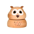 Creative wooden owl music box with minimalist design and light-colored natural wood finish - Owl Style (YP2506)