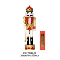 37cm hoge notenkraker soldaat in rode lovertjes met scepter en feestelijke geschenkverpakking - 36CM / Goud Rood Pailletten Staande Trommelaar Soldaat Stijl (TN3623)
