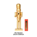 25cm golden wooden nutcracker soldier drummer figurine with red gift box packaging - Gold Drumming Soldier (TN2503R) / 25cm