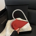Borsa da sera a cuore rosso con strass scintillanti in una confezione regalo di lusso - Rosso