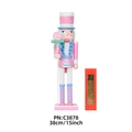 38cm Macaron notenkraker soldaat met lolly in rode geschenkverpakking doos - Roze Paars Lolly Stijl (PN:C3878)