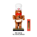 Lebkuchen-Koch Nussknacker-Ornament aus bemaltem Holz mit Kochmütze, Höhe ca. 16cm - Lebkuchenmann Koch Design (PN:1601B)