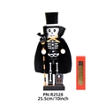 10 inch Halloween skull nutcracker soldier in black cloak with bat staff and gravestone - 25cm / Skeleton Style (R2528)