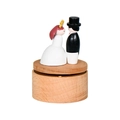 Mini wooden music box featuring cute wedding couple figures handcrafted from beech wood - Wedding (YP2511)
