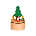 Mini carillon in legno con albero di Natale verde e figurina di Babbo Natale - Albero di Natale (YP2514)