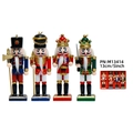 Set de cuatro figuras de cascanueces de madera de 13 cm con uniformes coloridos - 13cm de Altura / Juego de 4 Piezas de Armas Coloridas (M13414)