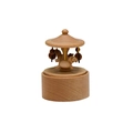 Mini wooden carousel music box crafted from beech wood with a rotating horse design - SH1602 Carousel