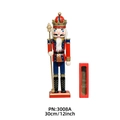 Klassischer 30 cm Nussknacker Königssoldat in rot-blauer Uniform mit Geschenkbox - 30cm / Roter Körper Blaue Füße Zepter König