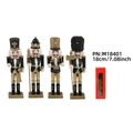 Lot de 4 figurines casse-noisettes de 18cm noir et or avec finitions pailletées festives - Style Noir et Or (M18401)