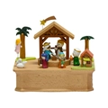 Carillon in legno con scena della Natività e statuine dipinte a mano - Scena della Natività (YP2410)