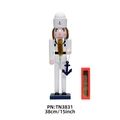 38cm wooden nutcracker in white sailor uniform with anchor and window gift box packaging - 38cm / Navy Sailor (TN3831)