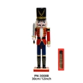 Casse-noisette soldat en bois de 30 cm en uniforme rouge avec boîte cadeau rouge - Corps Rouge Jambes Bleues Soldat avec Épée (PN:3008B)