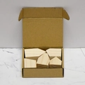 Unfinished natural wood blocks in various irregular shapes inside a kraft paper gift box - Small Variety Houses