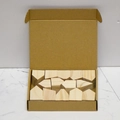 DIY unfinished geometric wooden block set in a natural brown kraft paper box - Large Variety Houses