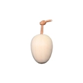 Minimalist egg-shaped wooden pendant DIY fruit craft with light brown leather strap - Kiwi Shape