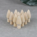 Set of 10 bulb-shaped natural wood crafts with threaded base for DIY painting - Bulb Style (HE20) / 10 Pieces/Pack (5cm)